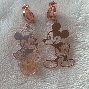 Disney Mickey and Minnie Mouse clip on earrings.